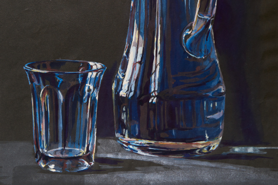 1908 Wasserkaraffe mit Glas 40x30 - verkauft