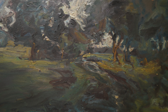 1912 Landschaft mit Gewitterstimmung bei Dachau 72x102