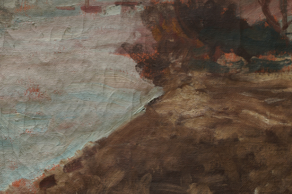 1912 unbekannte Seenlandschaft 48x60