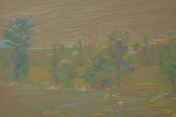 1916 Wiese mit Bäumen 32x43