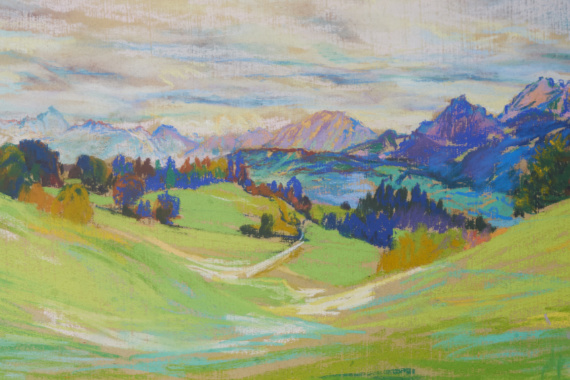 1928 Oberbayerische Landschaft 38x48