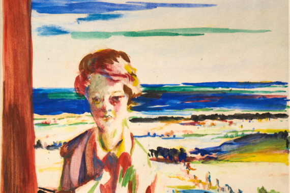 1929 Auf einem Leuchtturm an der Ostsee 30x19
