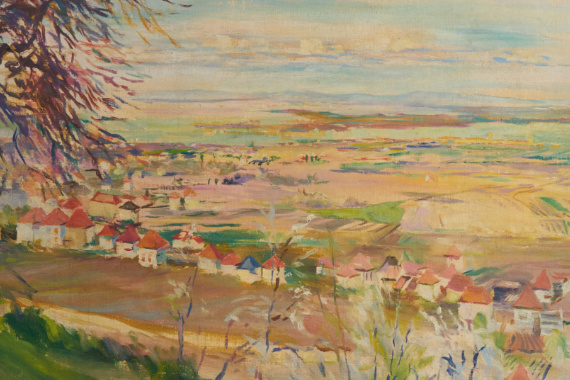1936 Blick über die Weinstr. In Hambach in die Rheinebene 58x74