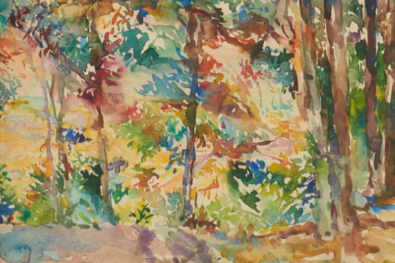 1950-51 Abendstimmung am Nollenhang 36x24 - nicht verkäuflich