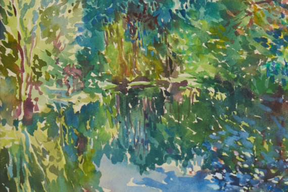 1950 Waldweiher Sommer 1950 31x24 - verkauft