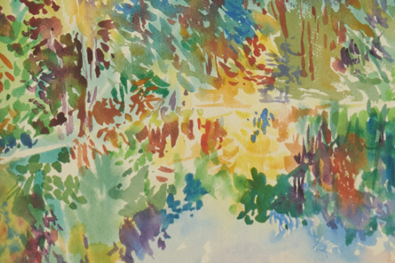 1951 Waldweiher Herbst 1951 31x24 - verkauft