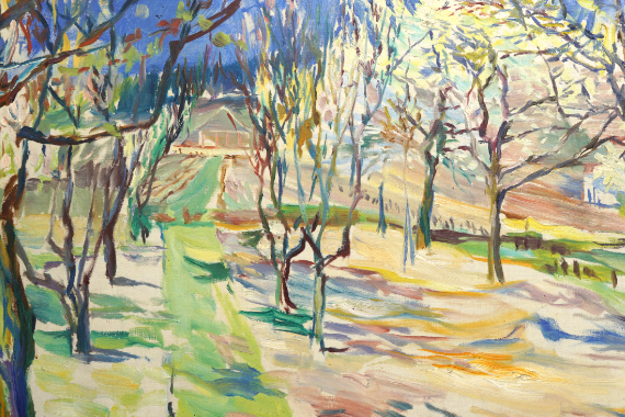 1956 Blühende Bäume auf der Hambacher Höhe 63x78
