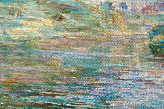1956 Neckar bei Kirchheim 35x45