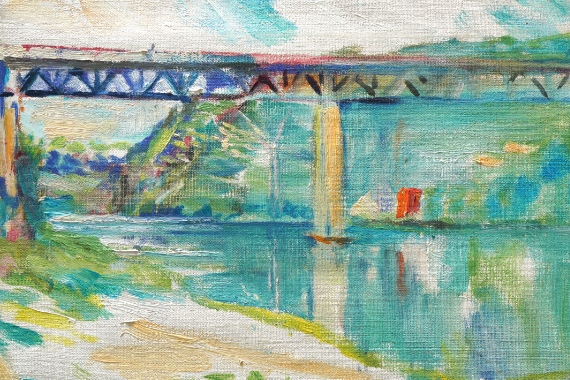 1956 Neckarbrücke bei Kirchheim 26x33