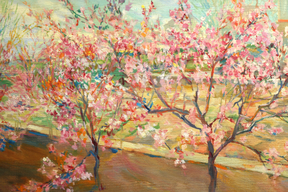 1957 Blühende Pfirsichbäume 64x78